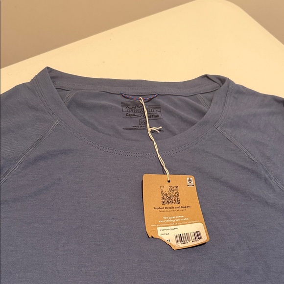 Patagonia NWT Men Capilene Cool Trail Crew Neck Tee Utility Blue Durable Medium - Picture 9 of 9